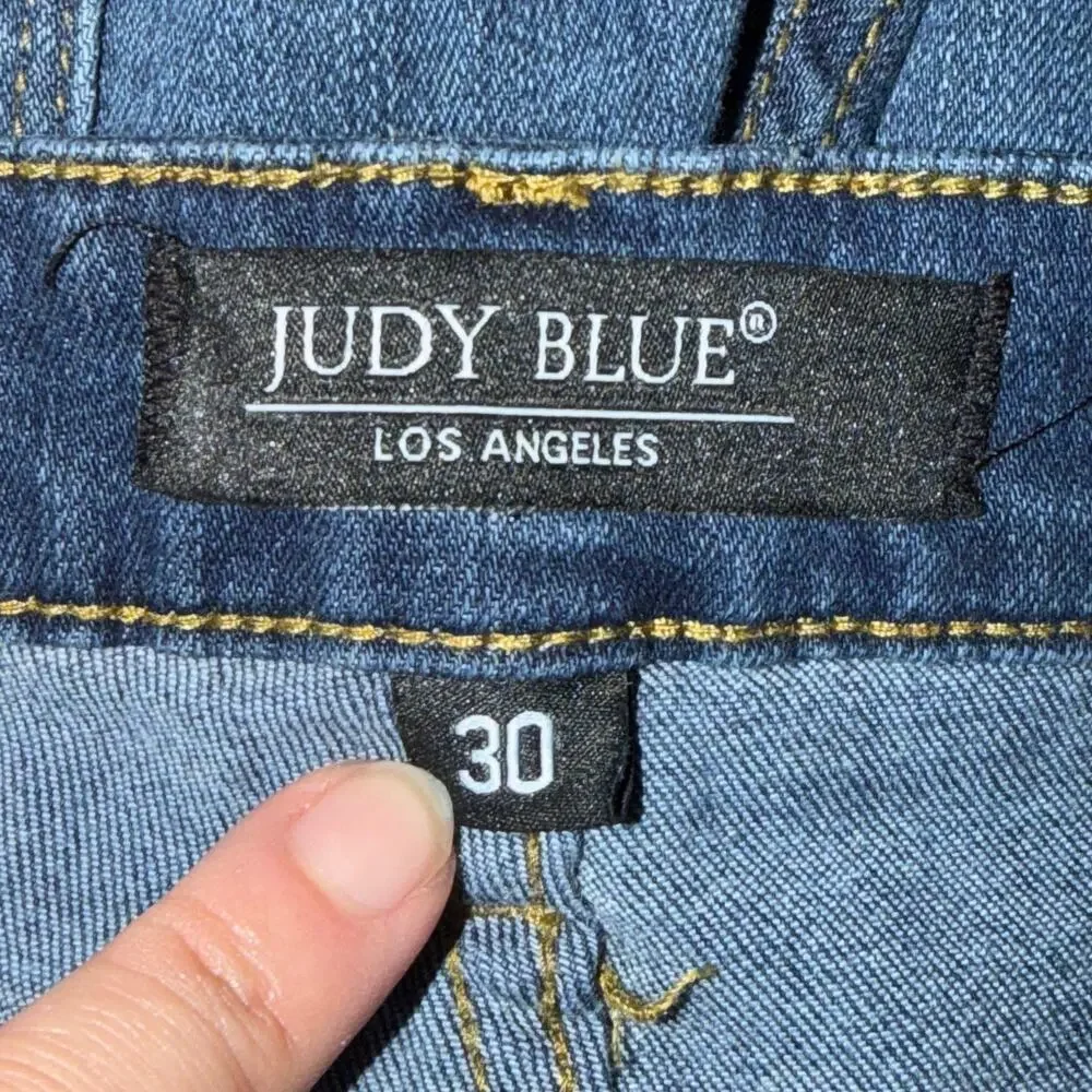 Judy Blue Angie Ankle Jeans Women's Size 30 Dark Blue Wash Relaxed Fit Mid Rise